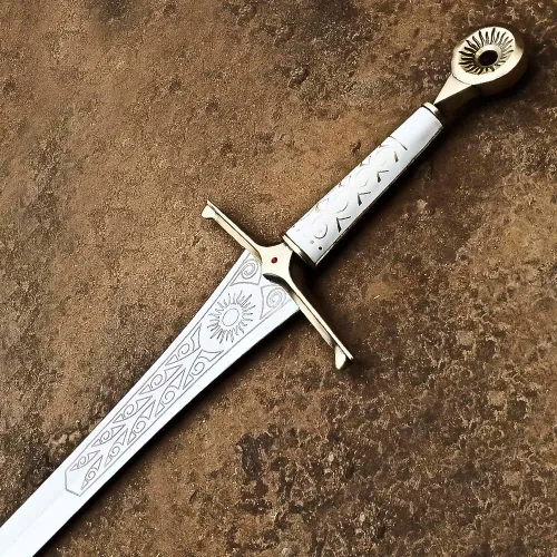 Vista 3 de Anillo de poder Elendil espada hecha a mano con acero inoxidable, incluye una funda protectora de cuero perfecta para cosplay