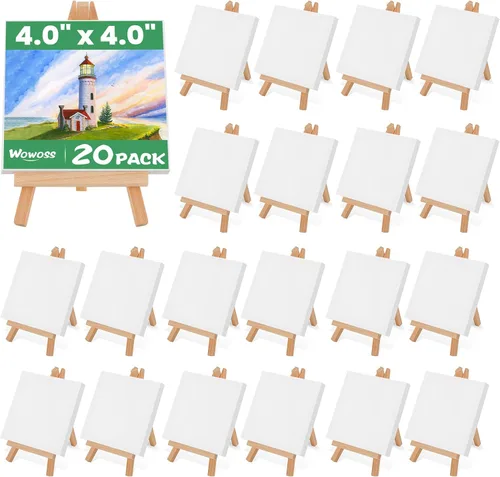 Vista 11 de Paquete de 12 mini caballetes de exhibición de madera de 5 pulgadas, soporte de trípode de madera natural para mostrar lienzos pequeños, tarjetas
