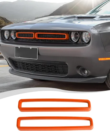 Vista 9 de Hoolcar Front Grille Radiator Grille Insert Cover Grillwork Trim Compatible with Dodge Challenger 2015-2025+, Exterior Accessories, Black, 2pcs Negro