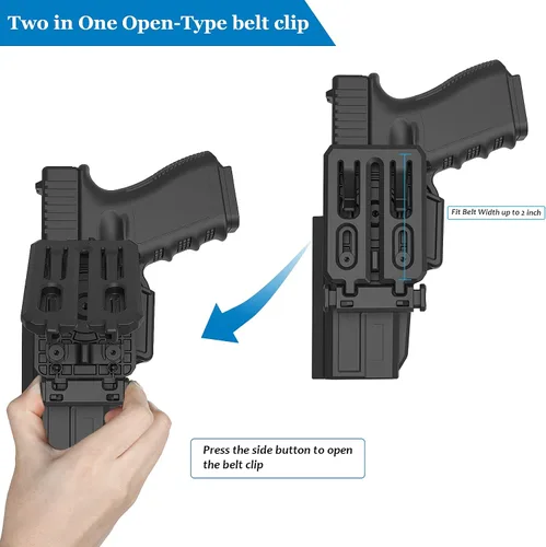 Vista 3 de OWB Funda para Sig P320 Compact 0.354 in/.40 - 360 Cinturón Molle ajustable para Sig Sauer P320 X Carry / M18 / X Compact / P320 RX - Cintura