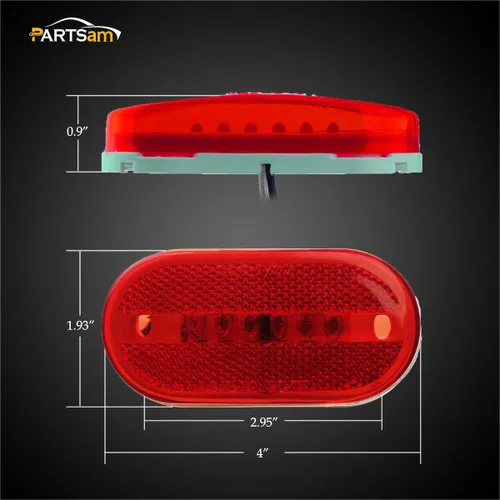 Vista 6 de Luces laterales de 6 LED de 4 pulgadas, rojo (5xRed)