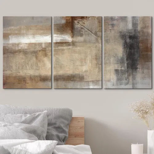 Vista 357 de wall26 Lienzo enmarcado para pared, juego de arte de acuarela pastel, paisaje rural, ilustraciones con formas abstractas, arte moderno, decorativo