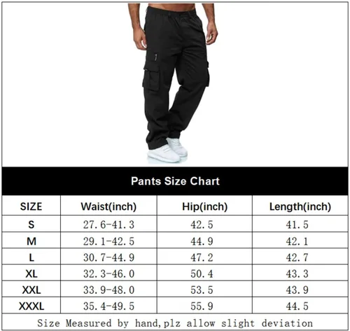 Vista 7 de THWEI Pantalones cargo para hombre, estilo casual, de algodón, con múltiples bolsillos, para senderismo, trabajo