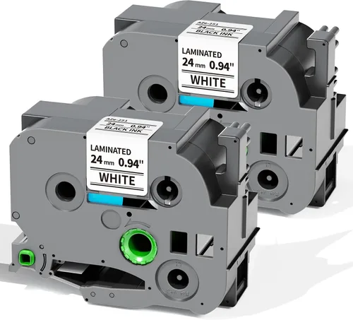 Vista 24 de TZe-251 - Recambio de cinta para etiquetadora de 0.945 in 0.94 compatible Negro sobre blanco