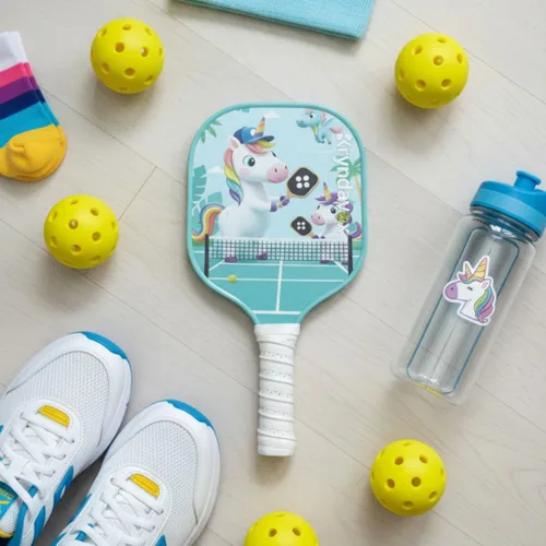 Vista 4 de Kryndavox - Paletas de pickleball para niños, ligeras de tamaño infantil para niños y niñas, juego deportivo apto para principiantes, grandes