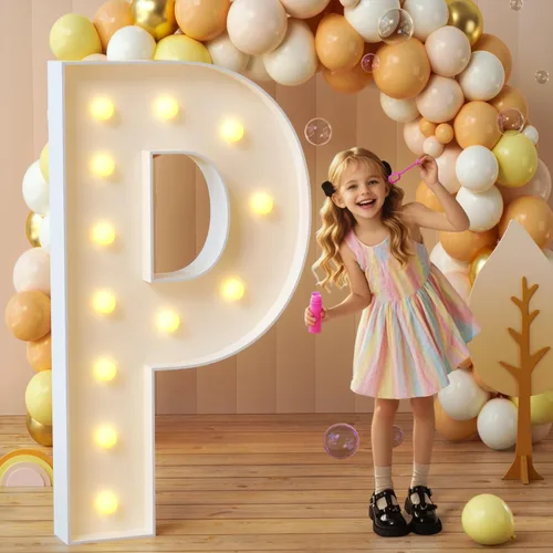 Vista 73 de imprsv Letras con luz para marquesina, letras de mosaico de 3 pies de alto con luz para decoración de baby shower, graduación, grandes