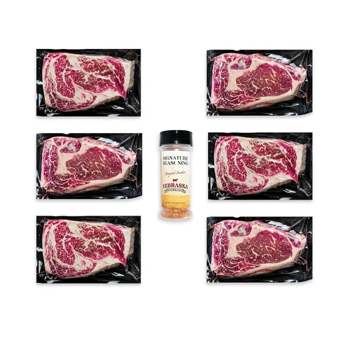 Vista 12 de Nebraska Star Beef Prestige Steaks - 6 paquetes con condimento (filetes de 6 a 5 onzas)