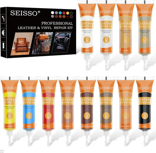 Vista 7 de Kit de reparación de vinilo y cuero, 12 colores de pintura acrílica para cuero para zapatos, zapatillas, muebles de cuero, bolsos, asiento de coche