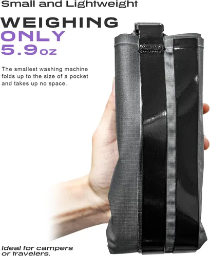 Vista 7 de ETROL Bolsa de lavado portátil, lavadora manual ligera para viajes, camping, lavandería, ropa de bebé, no eléctrica, con salida de agua inferior y 2