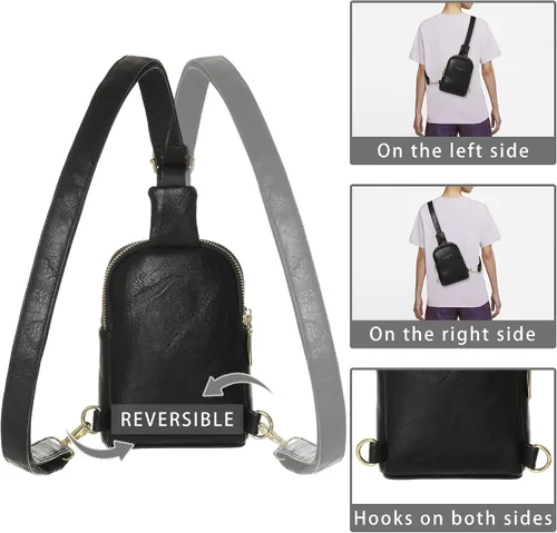 Vista 7 de Haytijoe Small Sling Bag,Fanny Packs Purse Vegan Leather Crossbody Bags for Women,Gifts for Her