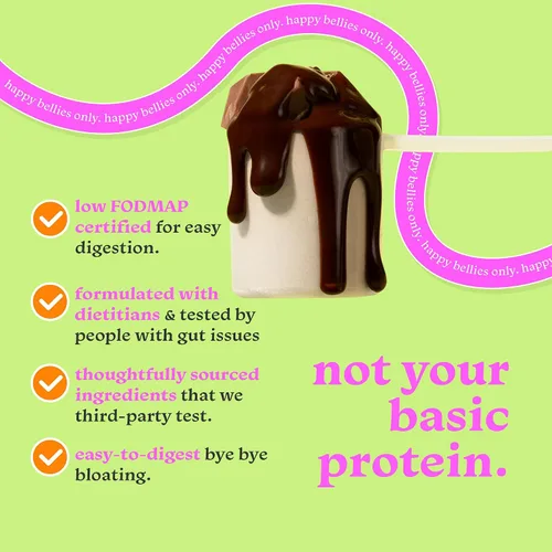Vista 3 de Proteína en polvo amigable con el intestino para estómagos sensibles, bajo FODMAP, 0.71 onzas de proteína vegana de guisantes y arroz con fibra