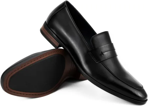 Vista 5 de Mocasines formales Penny para hombre, zapatos de vestir clásicos sin cordones