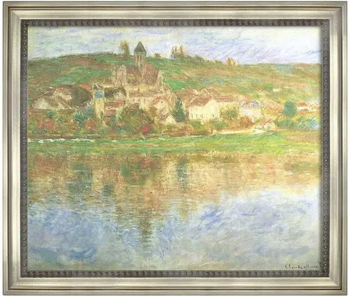Vista 32 de Famous Paintings Villas at Bordighera por Claude Monet impresiones en lienzo con marco de madera, carteles e impresiones naturales para baño, sala