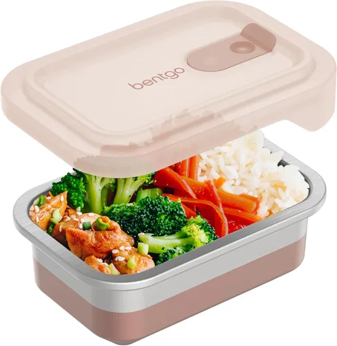 Vista 10 de Bentgo MicroSteel Heat & Eat - Contenedor de acero inoxidable a prueba de fugas Microwave-Safe, Airtight, Easy to Clean, Lightweight Food Storage