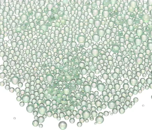 Vista 8 de Cuentas de vidrio iridiscente diminutas de burbuja, 0.4-3mm 10g Cuentas redondas micro mini transparentes sin agujero en forma de gota de agua