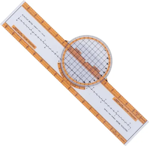 Vista 5 de Calculadora plástica del piloto de la aviación del ordenador con el plato giratorio para el entrenamiento naranja