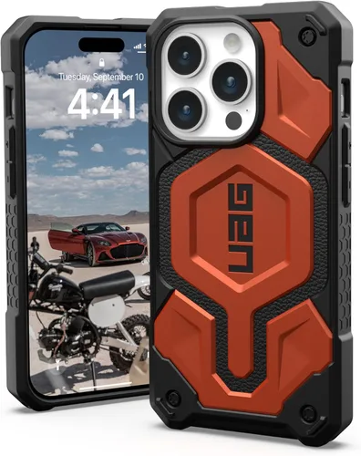 Vista 14 de URBAN ARMOR GEAR UAG Funda [Versión Actualizada] Compatible con Funda para iPhone 15 Pro de 6.1" Monarch Pro Negro Imán Integrado Compatible