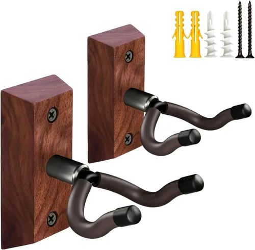 Vista 17 de Colgador de pared para guitarra, 2 piezas, gancho de madera de haya, soporte para guitarra Beech Wood
