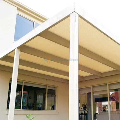 Vista 6 de TANG Sunshades Depot - Tela de sombra de 12 x 1 pies (6.35 oz/m²) HDPE, tela beige, rollo de hasta un 95% de bloqueo, red de malla U* V