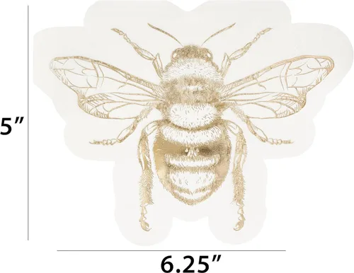 Vista 5 de Honecomb Hive - Servilletas de almuerzo troqueladas de lámina dorada, 20 unidades (TW7-25361) (paquete de 2)
