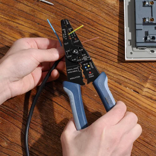Vista 7 de Mr. Pen pelacables azul de 8 pulgadas - herramienta pelacables, cortador de alambre, herramienta de pelado Wire Cutter Stripper, Wire Sripping