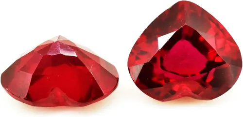 Vista 7 de Ramagems Madagascar - Piedra preciosa suelta de rubí rojo natural para hacer joyas, corte de corazón, de 6 a 7 quilates cada uno, 2 pares