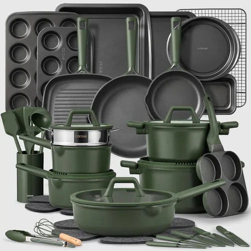 Vista 10 de CAROTE 49pcs Pots and Pans Set, Nonstick Cookware Set with Bakeware
