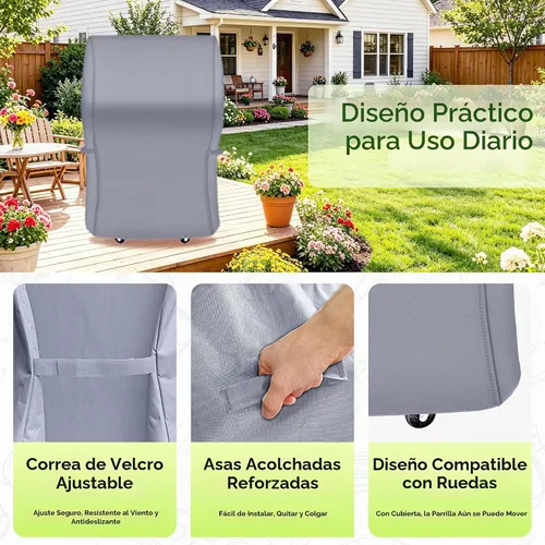 Vista 4 de NEXCOVER Funda para Parrilla de Barbacoa de Servicio Pesado - 30 Pulgadas, Impermeable, Resistente a la Decoloración, Resistente a Rasgaduras
