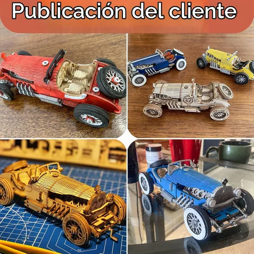 Vista 2 de Kits de modelo de coche ROKR, rompecabezas 3D de madera, kits de modelo para adultos, rompecabezas educativos para armar, decoración