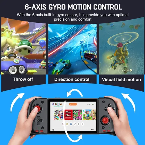 Vista 5 de Gamtoure Nintendo Switch Joycon Controlador para SwitchSwitch OLED, reemplazo para Switch Joy Con, soporte turbo, programación y función