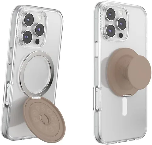 Vista 7 de PopSockets Agarre Kick-Out para MagSafe, Kickstand- Knurl Gunmetal Moleteado Gunmetal