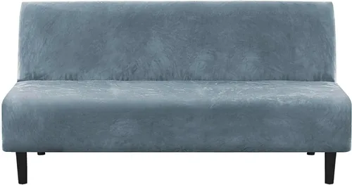 Vista 9 de H.VERSAILTEX - Funda para sofá de terciopelo real, para futón sin brazos, sofá, sofá cama, para proteger muebles, de terciopelo grueso y suave que