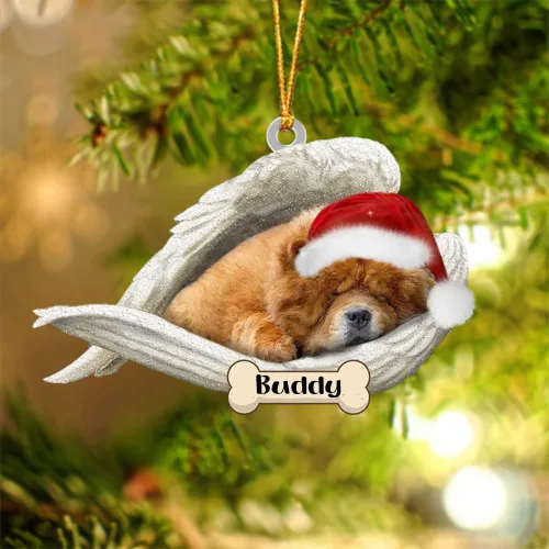Vista 69 de Afghan Hounds - Adorno de Navidad con alas de ángel durmiente, recuerdo personalizado para perros 2024, adorno de forma acrílica, regalos