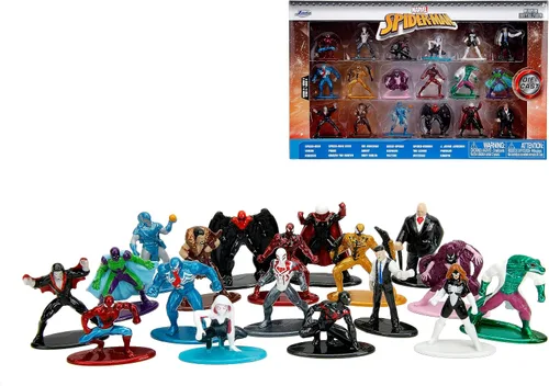Vista 3 de Jada Toys Marvel Spider-Man - Juego de 18 figuras fundidas a presión de la serie 9, juguetes para niños y adultos