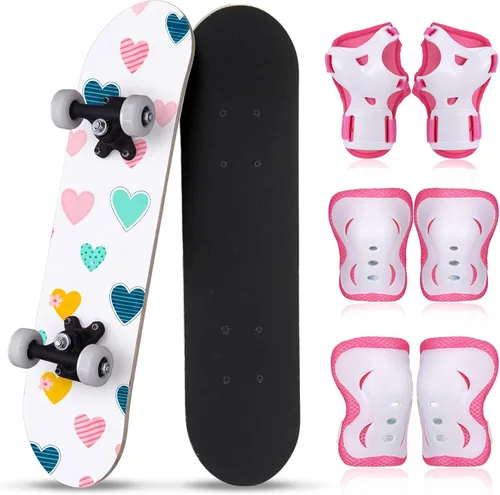 Vista 10 de Honoson Juego de 7 piezas de rodilleras, coderas y muñequeras para patinetas para principiantes y niños pequeños