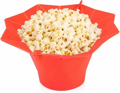 Vista 6 de Cuenco de palomitas de maíz, popcorn popcorn poppoppop, rojo, plegable, para microondas, para hacer palomitas de maíz, máquina de hacer palomitas