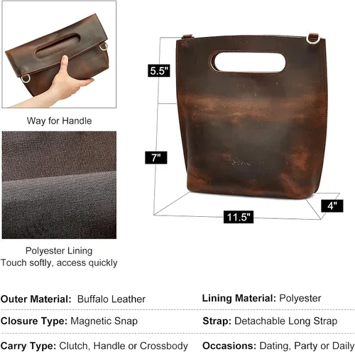 Vista 7 de S-ZONE Mochila vintage de cuero genuino para mujer con bolso de mano, Classic