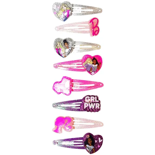 Vista 6 de LUV HER Clips de pelo Barbie para niñas, clips de presión, paquete de 8, multicolor, para edades 3+