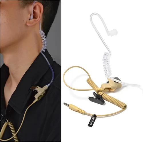 Vista 6 de HYS Vigilancia de 0.138 in solo escucha con tubo acústico, auriculares de tubo acústico de 1 cable para conector de audio de 0.138 in, solo recibe