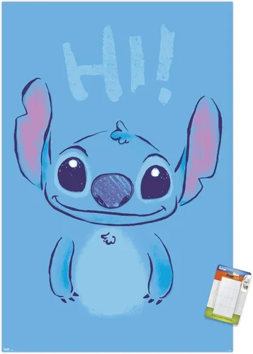 Vista 16 de Trends International Disney Lilo and Stitch - Póster de pared Hi Wall, 14.725 x 22.375 pulgadas, versión enmarcada de madera de granero