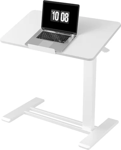 Vista 14 de FLEXISPOT H7 PRO Mesa de pie móvil ajustable para cama con ruedas neumáticas, mesa para laptop portátil, inclinable 90°, carro para computadora
