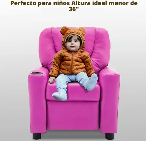 Vista 4 de MCombo Silla reclinable para niños pequeños con pies antideslizantes 7240 Rosa
