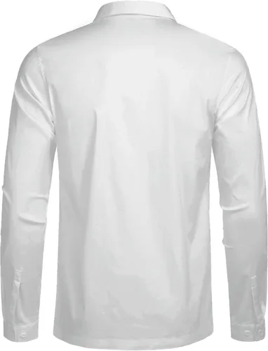 Vista 3 de Coofandy Jacobite Ghillie camisa para falda escocesa, blanca, para hombre
