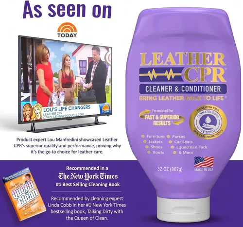 Vista 3 de Leather CPR Cleaner & Conditioner Kit with Applicator Sponge & Towels