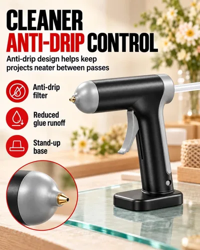 Vista 5 de Cordless Hot Melt Glue Gun Set Rechargeable Battery DIY Crafts Home Use