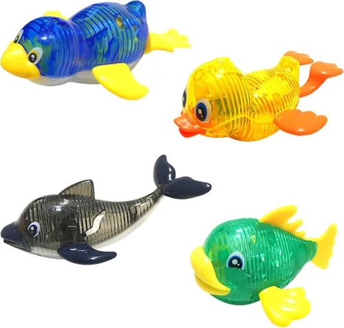 Vista 10 de Swimline Paquete de 1 juguete de buceo original con luz LED brillante de animales marinos, piraña para atrapar el pez, juego de recuperación