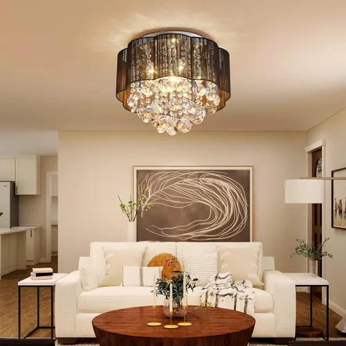 Vista 7 de AGV LIGHTING 2021011 Lámpara de techo moderna de cristal con forma de gota de lluvia, perfecta para comedor, baño, dormitorio, sala de estar, 4