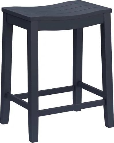 Vista 16 de Hillsdale Fiddler Taburete de altura de mostrador de madera sin respaldo con asiento estilo silla de montar, gris envejecido gris (Aged Gray)