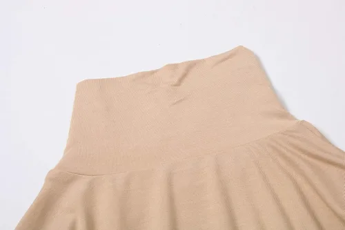 Vista 5 de OThread & Co. Camiseta de manga larga con cuello alto para mujer, capa elástica básica, cómoda, cuello alto
