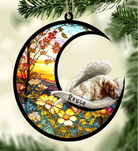 Vista 61 de Atrapasoles conmemorativo personalizado para perros, adorno navideño de Airedale Terrier, recuerdo por pérdida de mascota, regalos conmemorativos